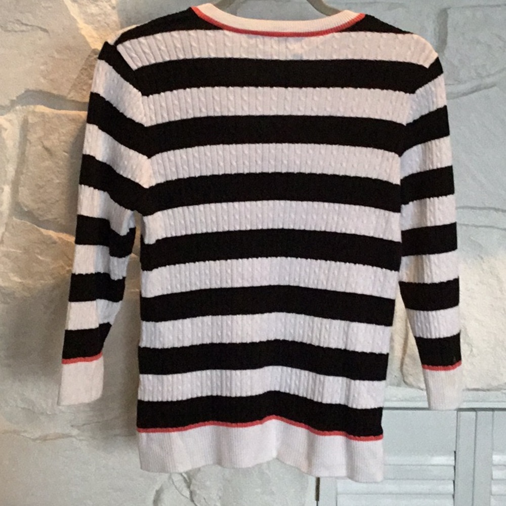 V-Neck Striped Large Sweater - Picture 6 of 6